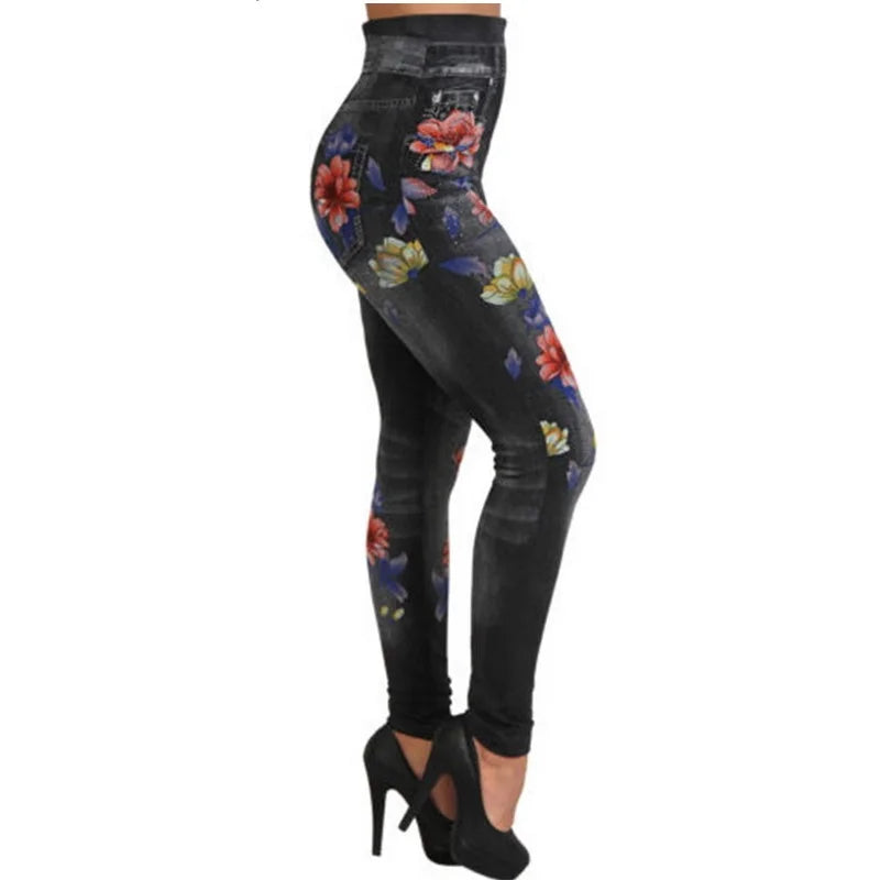 Plus Size Faux Denim Jeggings - Women's Everyday Performance Bottoms