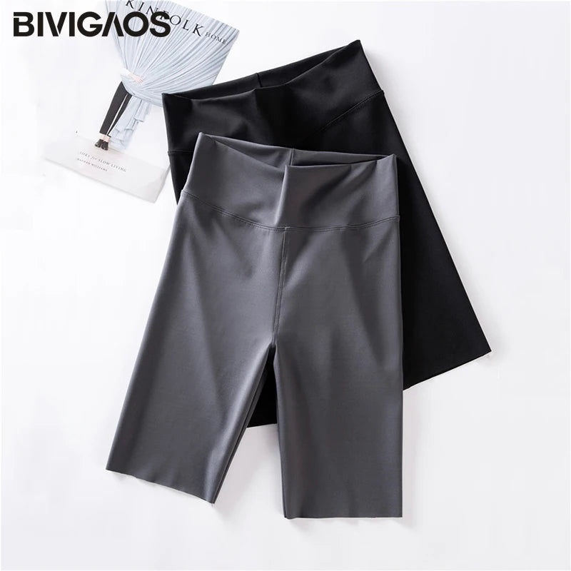 High-Waist Biker Shorts - Women's Gym & Running Activewear