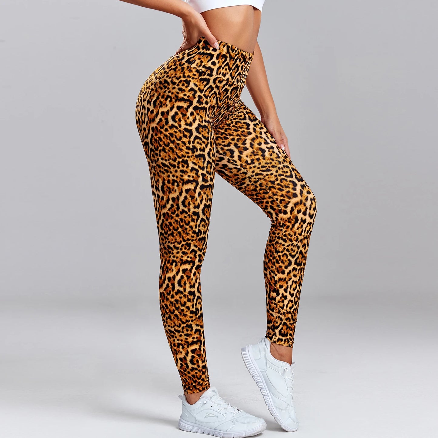 Leopard Scrunch Butt Yoga Leggings - High-Waist Breathable Fit