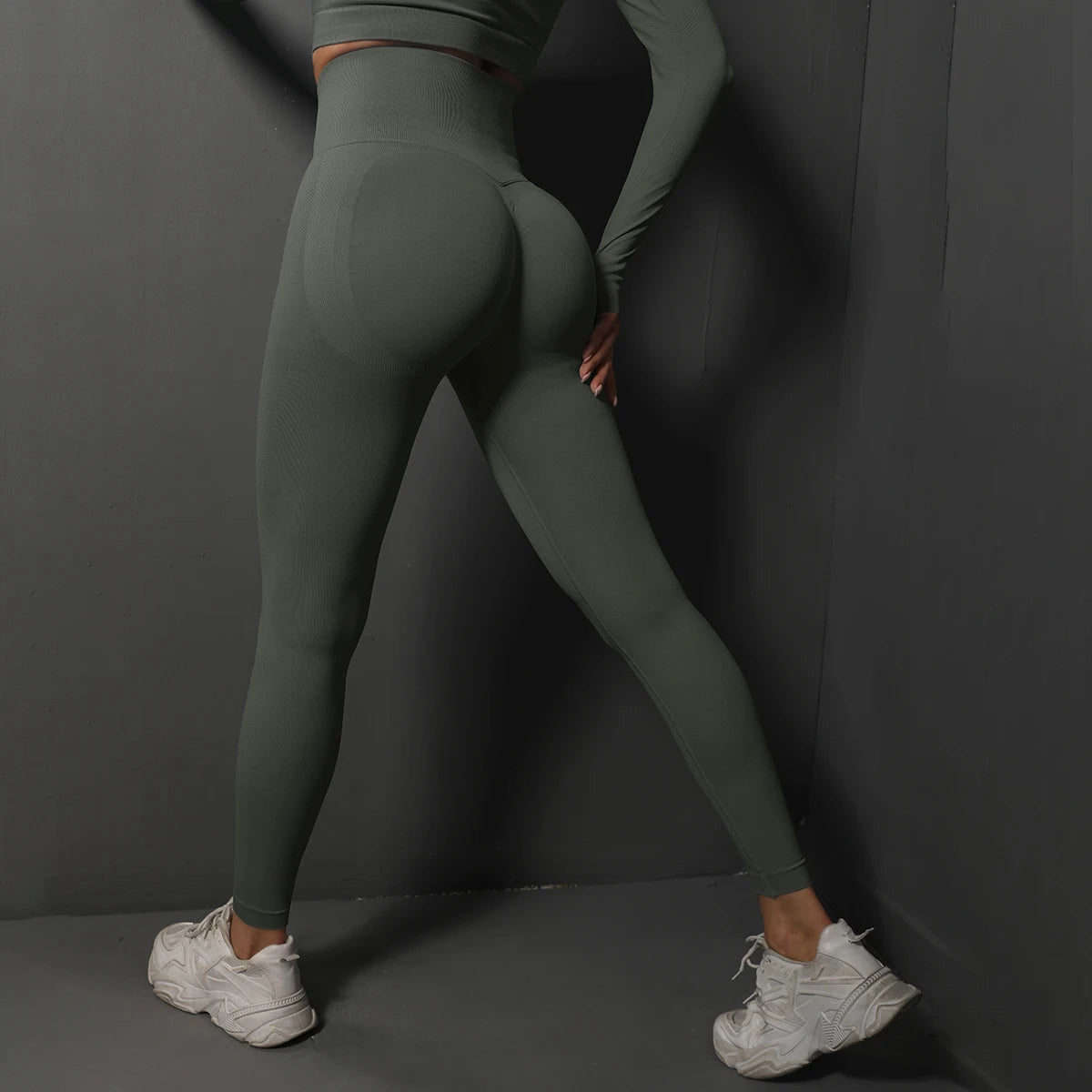 Seamless High-Waist Booty-Lifting Leggings - Gym Yoga Performance