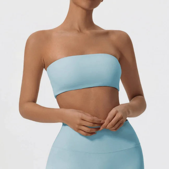 Quick-Dry Strapless Sports Bra - Women's Yoga & Gym Support Top