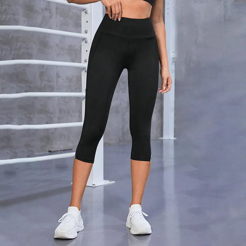 Mesh High-Waist Capri Leggings - Tummy Control Workout Fit