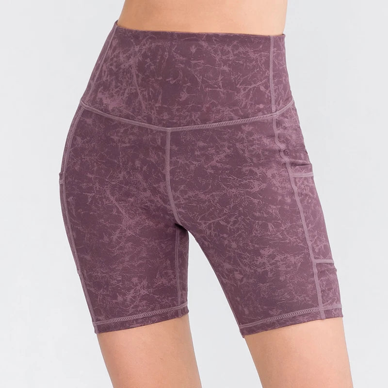 High-Waist Pocket Workout Shorts - Women's Gym & Running Activewear