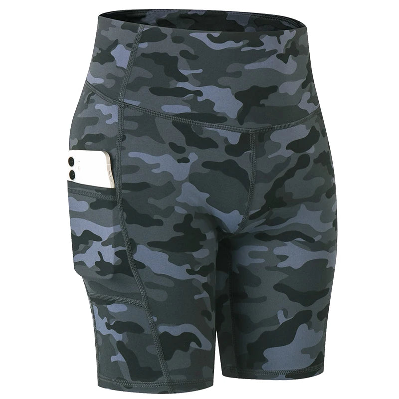 High-Waist Pocket Workout Shorts - Women's Gym & Running Activewear