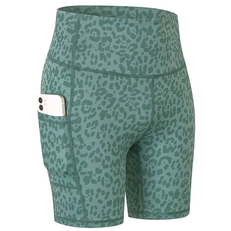 High-Waist Pocket Workout Shorts - Women's Gym & Running Activewear
