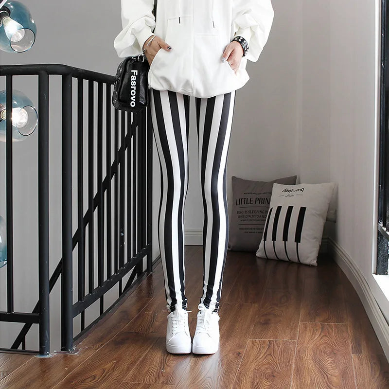 Colorful Street Print Leggings - High-Stretch One-Size Comfort