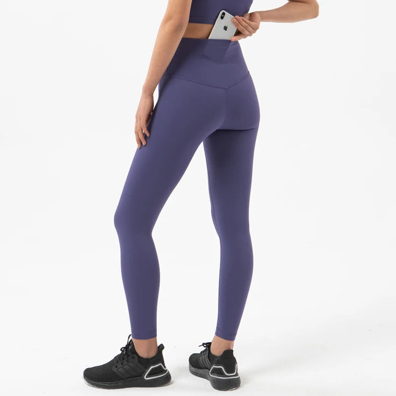 SOISOU Nylon High-Waist Leggings - Breathable No T-Line Workout Tights