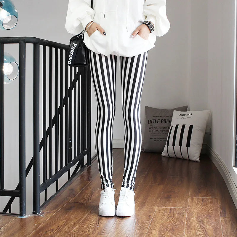 Colorful Street Print Leggings - High-Stretch One-Size Comfort