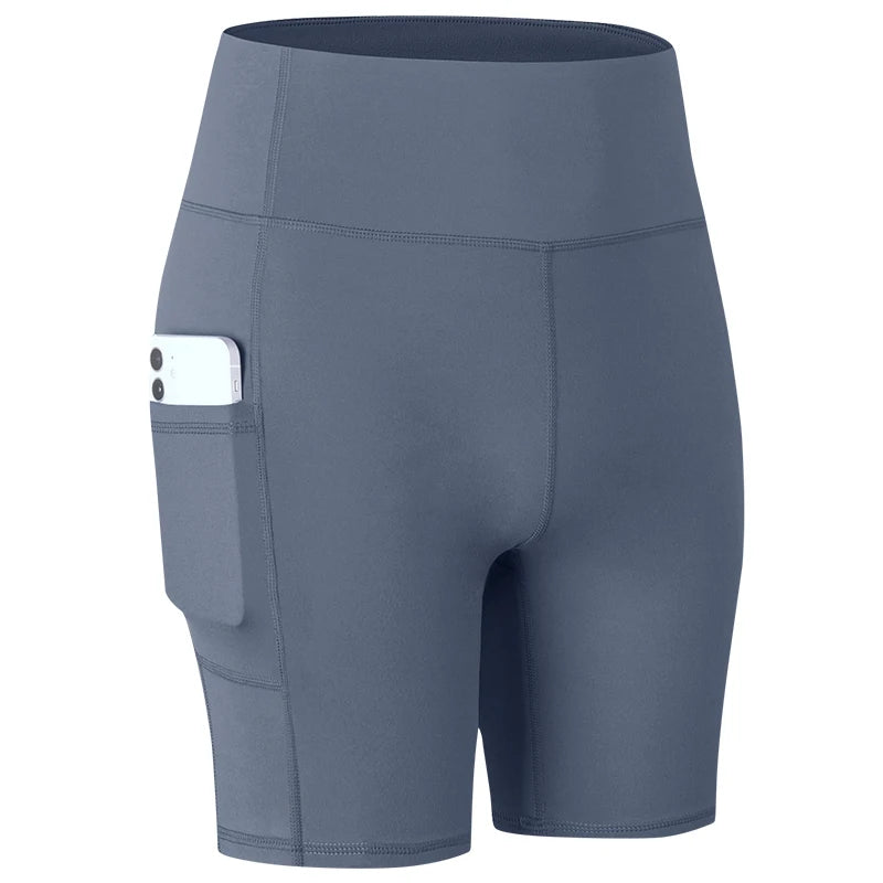 High-Waist Pocket Workout Shorts - Women's Gym & Running Activewear