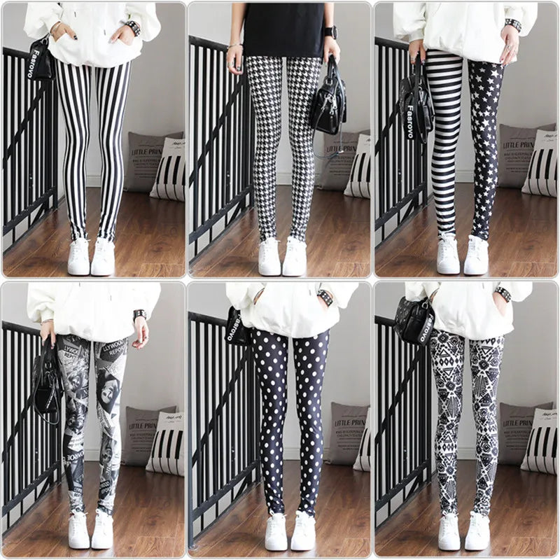 Colorful Street Print Leggings - High-Stretch One-Size Comfort