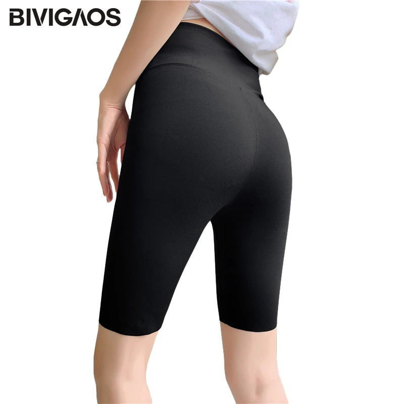 High-Waist Biker Shorts - Women's Gym & Running Activewear
