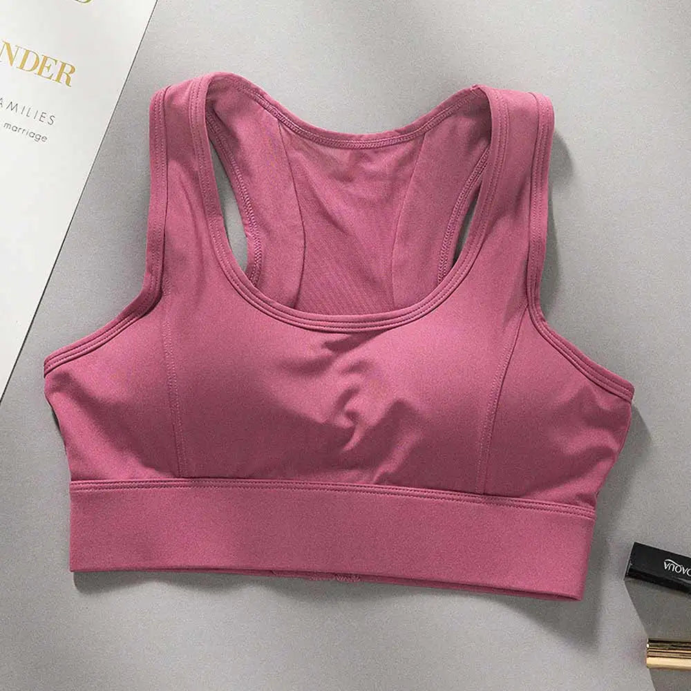 Plus Size Breathable Padded Sports Bra - Women's Yoga & Gym Support Top