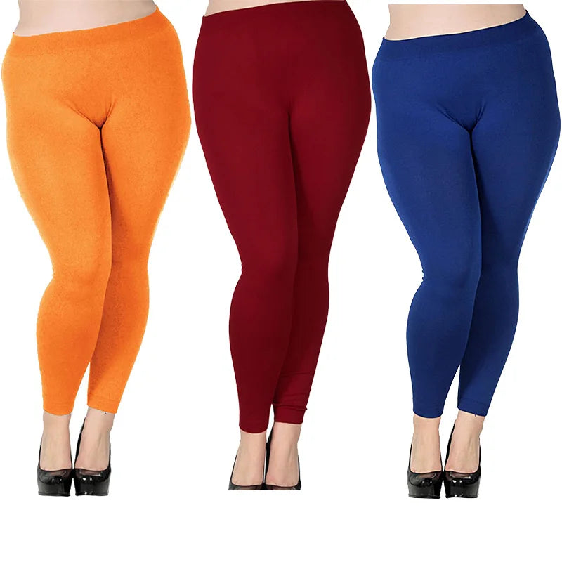 Plus Size High-Waist Seamless Stretch Leggings - Women's Everyday Performance Bottoms