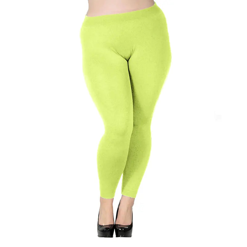 Plus Size High-Waist Seamless Stretch Leggings - Women's Everyday Performance Bottoms