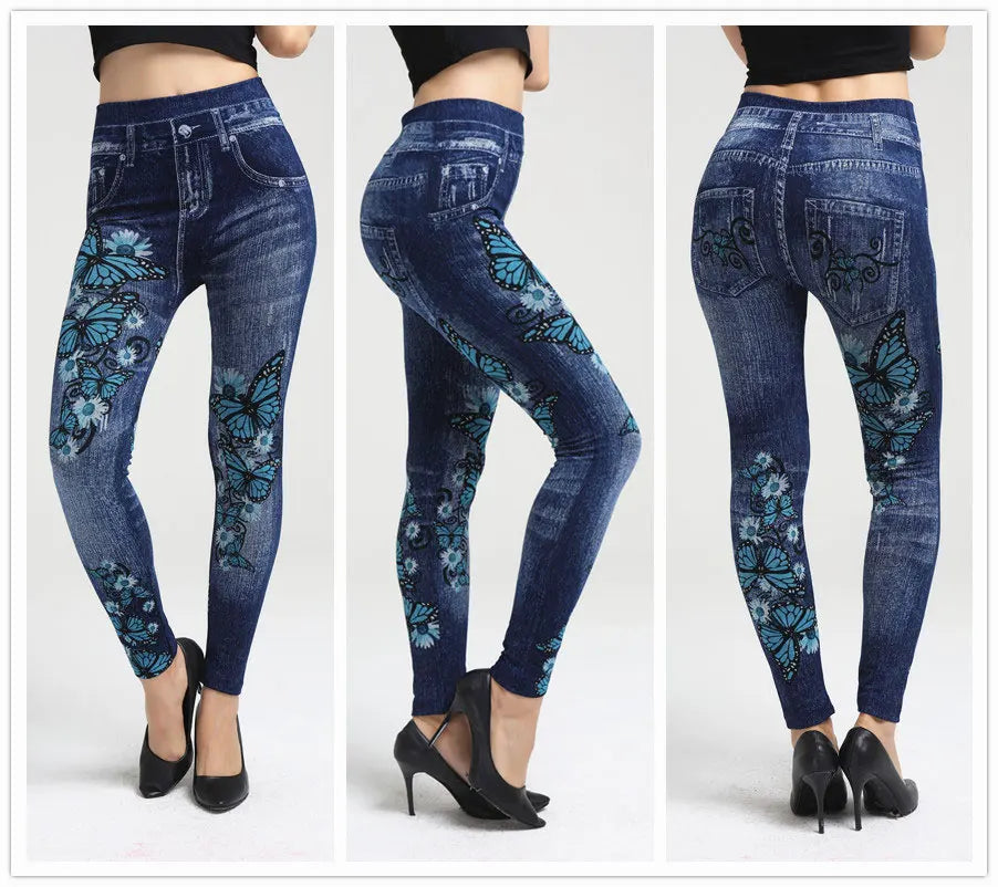Plus Size Faux Denim Jeggings - Women's Everyday Performance Bottoms