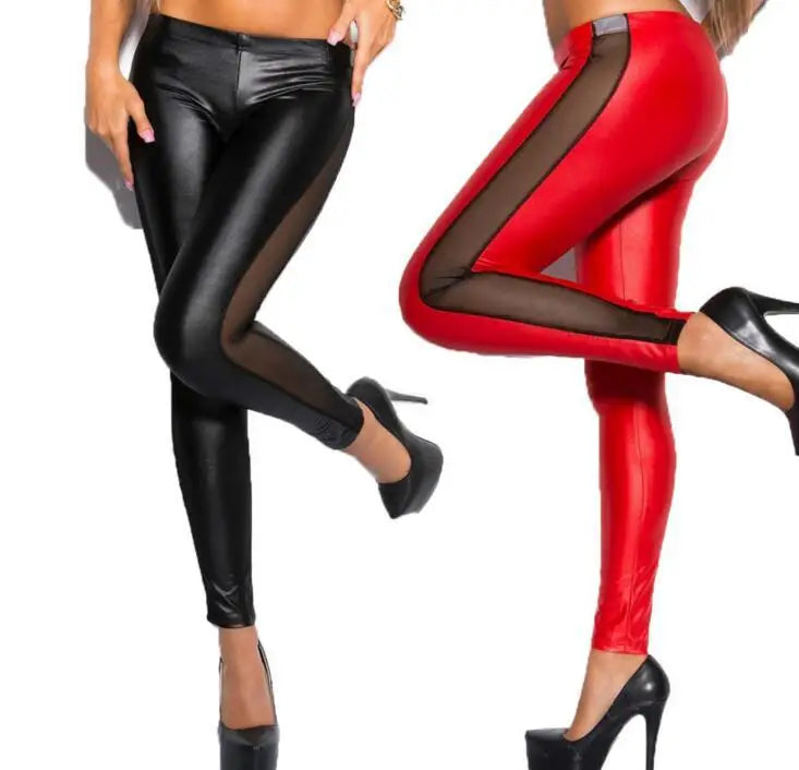 Mesh-Panel Stretch Jeggings - Women's Sculpting Statement Bottoms