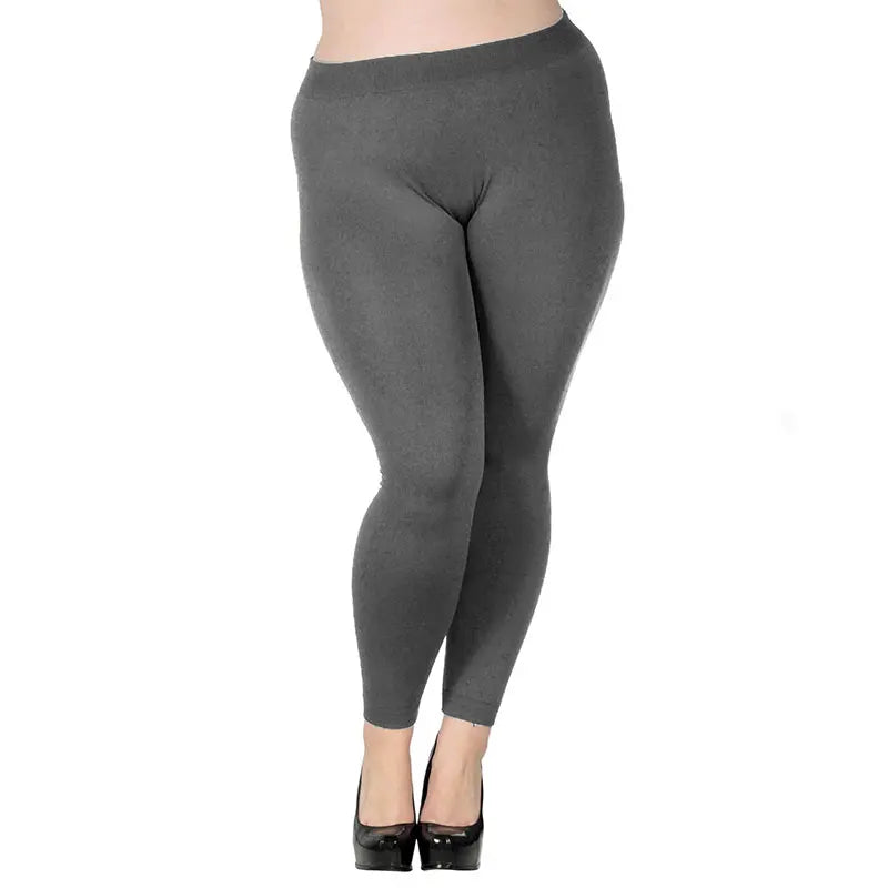 Plus Size High-Waist Seamless Stretch Leggings - Women's Everyday Performance Bottoms