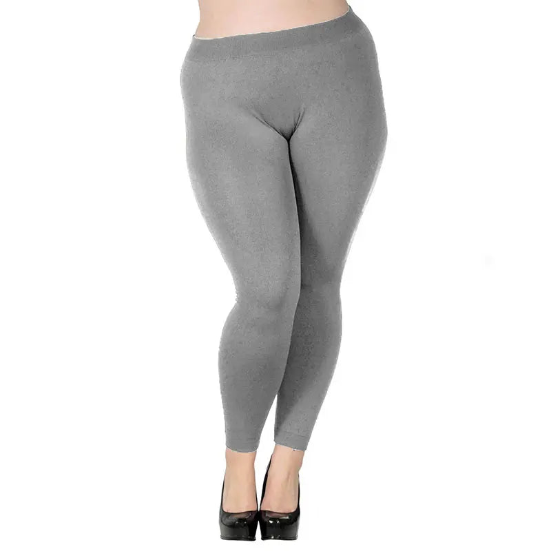 Plus Size High-Waist Seamless Stretch Leggings - Women's Everyday Performance Bottoms