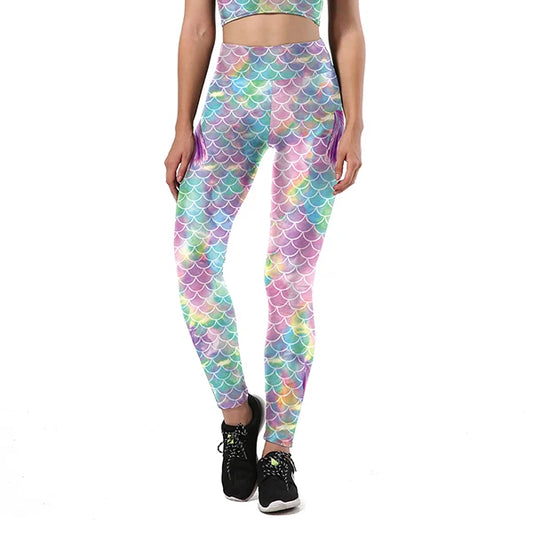 Mermaid Fish Scale Leggings - Slim Fit Summer Statement Style
