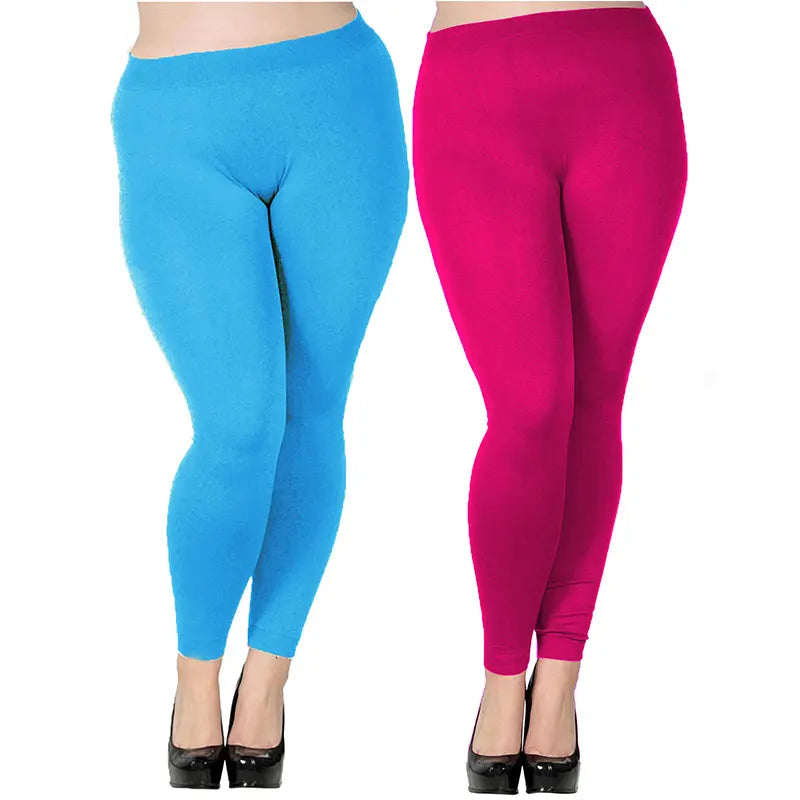 Plus Size High-Waist Seamless Stretch Leggings - Women's Everyday Performance Bottoms