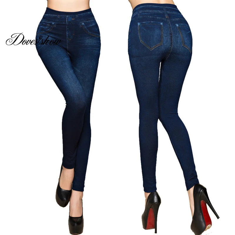 Plus Size Faux Denim Jeggings - Women's Everyday Performance Bottoms