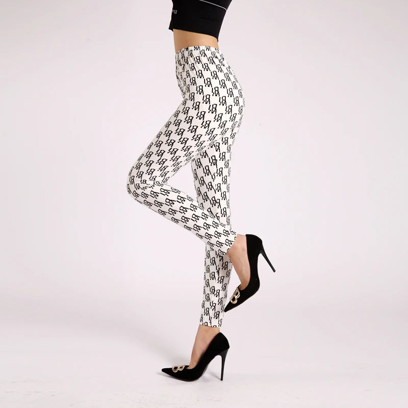 Diamond Check High-Waist Leggings - Push-Up Stretch Ankle Fit