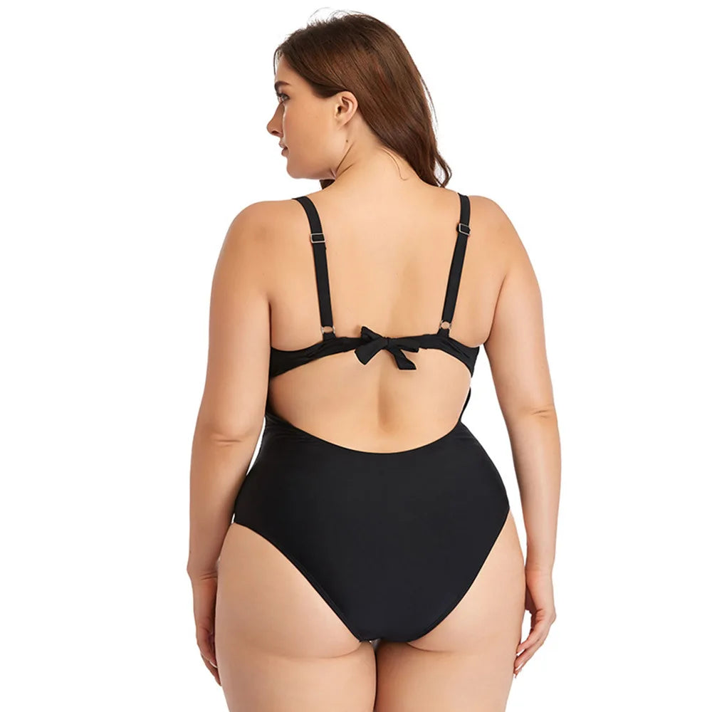 Plus Size One-Piece Swimsuit - Extended Size Beach Swimwear
