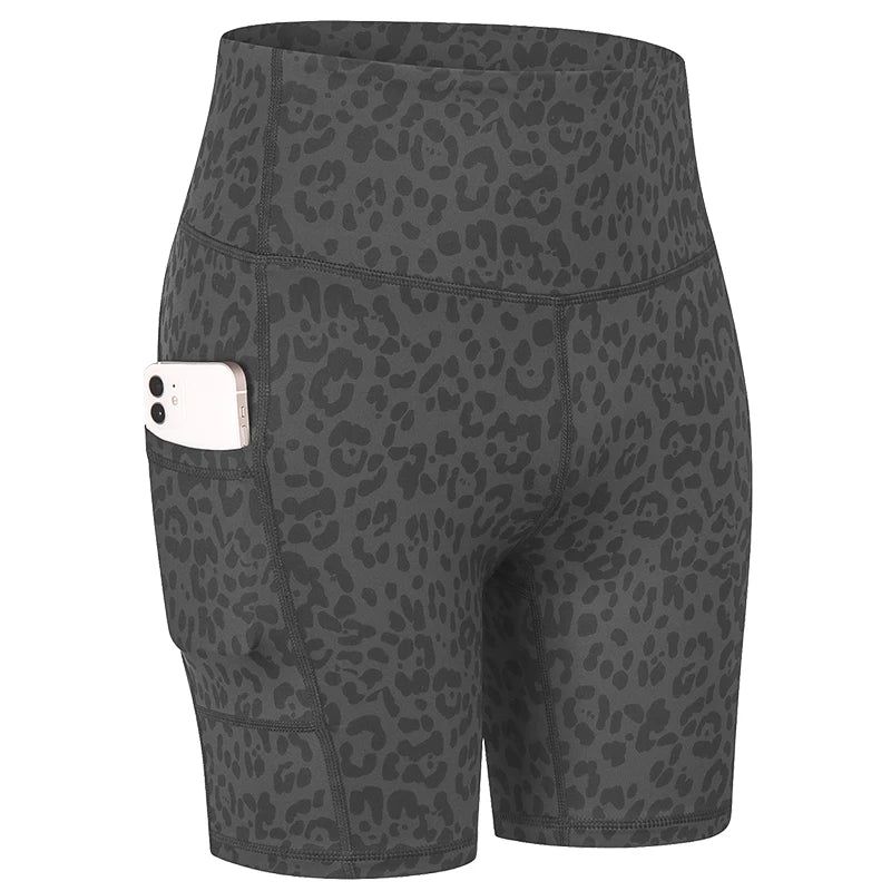 High-Waist Pocket Workout Shorts - Women's Gym & Running Activewear