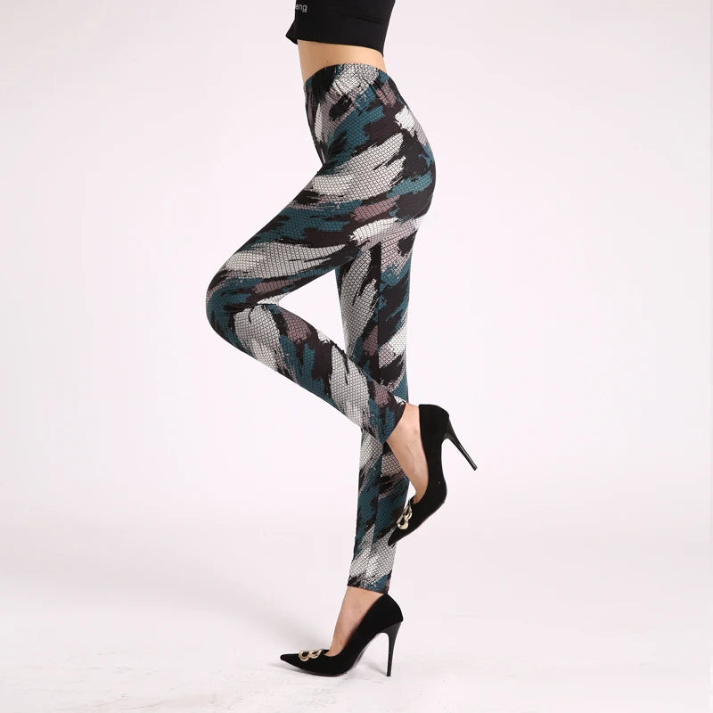 Diamond Check High-Waist Leggings - Push-Up Stretch Ankle Fit