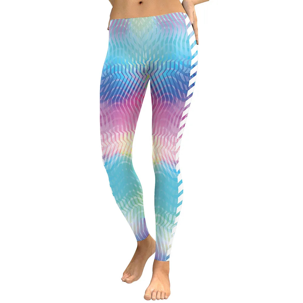 Cute Unicorn Print Mid-Waist Leggings - Stretch Knit Activewear