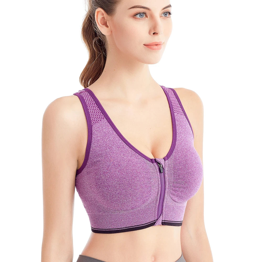 Plus Size Padded Sports Bra - Women's Workout Crop Top