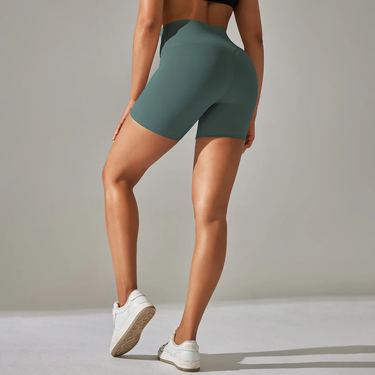 High-Waist Biker Shorts - Women's Gym & Running Activewear