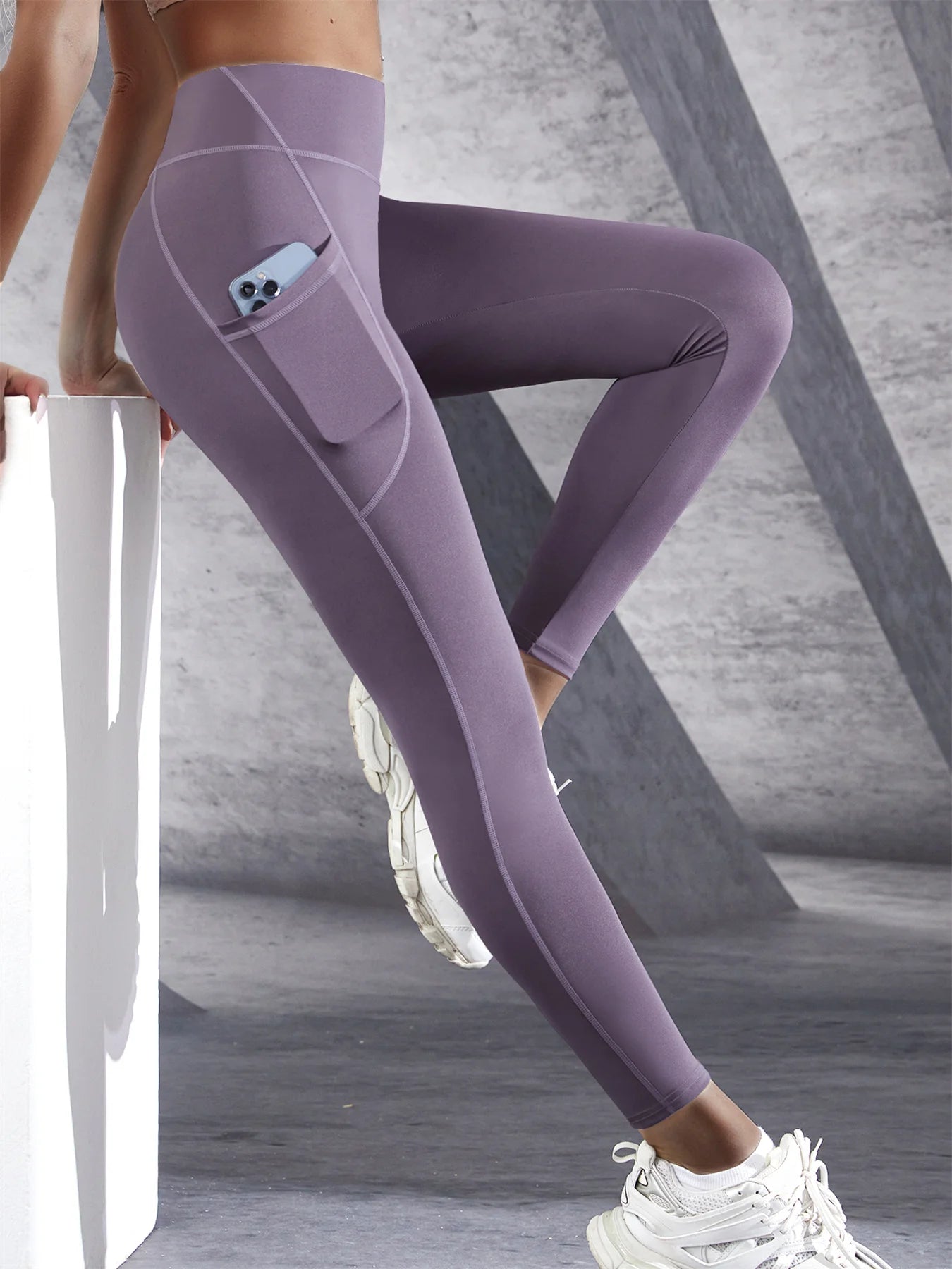 High-Waist Pocket Leggings - Stretch Push-Up Running Tights
