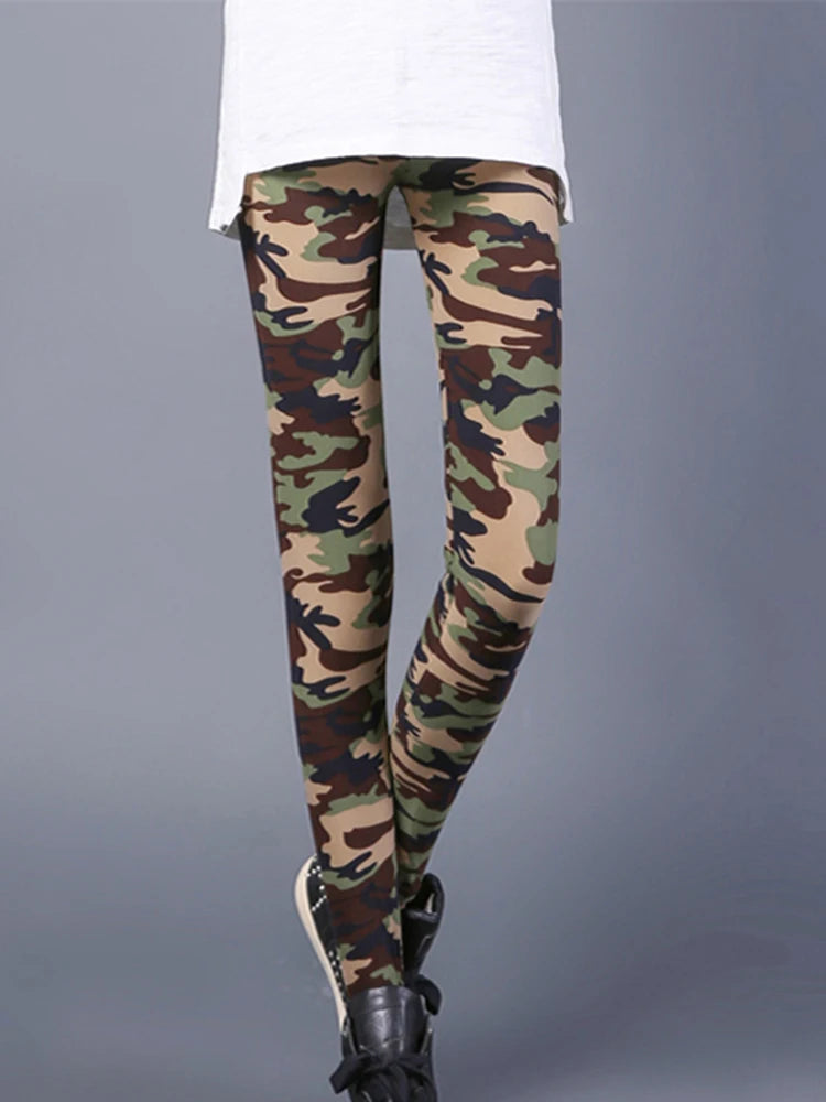 Graffiti Floral Print Ankle Leggings - Elastic Streetwear Fit