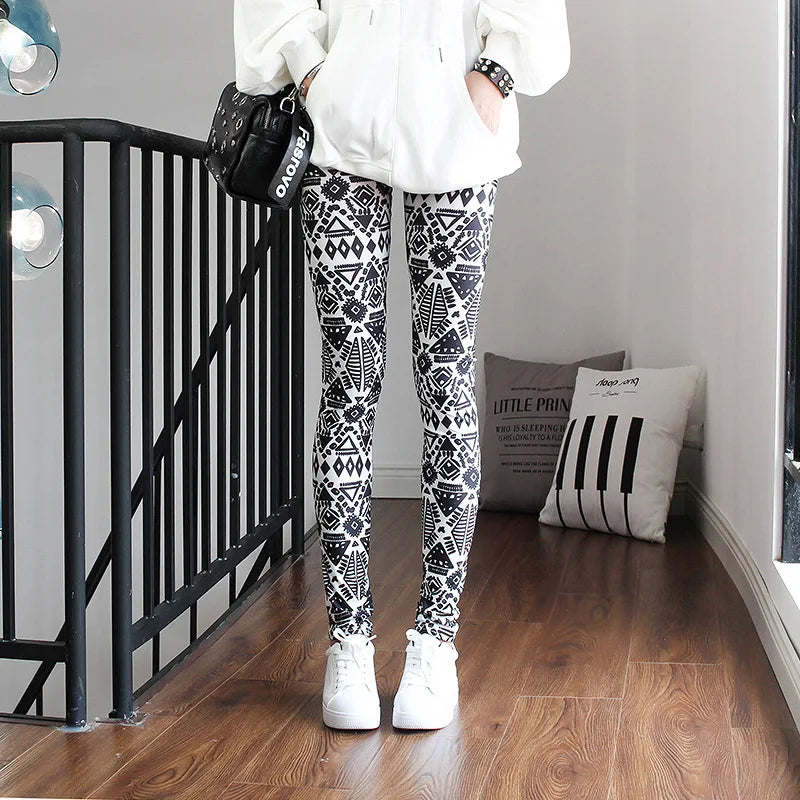 Colorful Street Print Leggings - High-Stretch One-Size Comfort