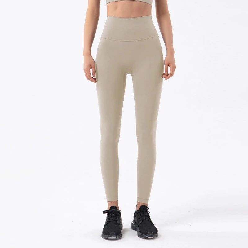 SOISOU Nylon High-Waist Leggings - Breathable No T-Line Workout Tights