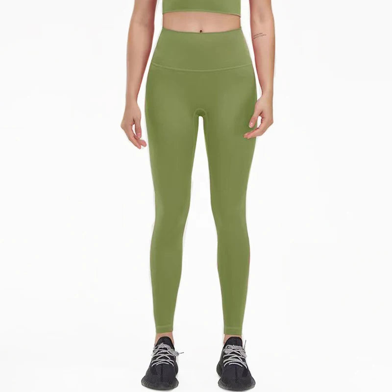 SOISOU Nylon High-Waist Leggings - Breathable No T-Line Workout Tights