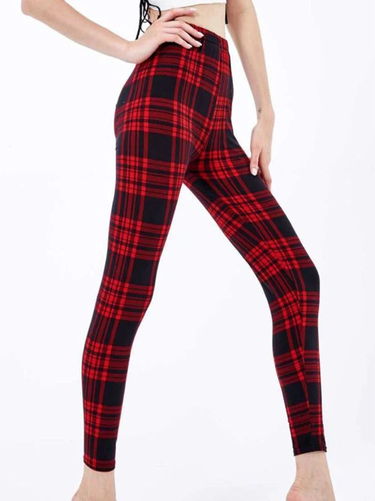 Graffiti Floral Print Ankle Leggings - Elastic Streetwear Fit