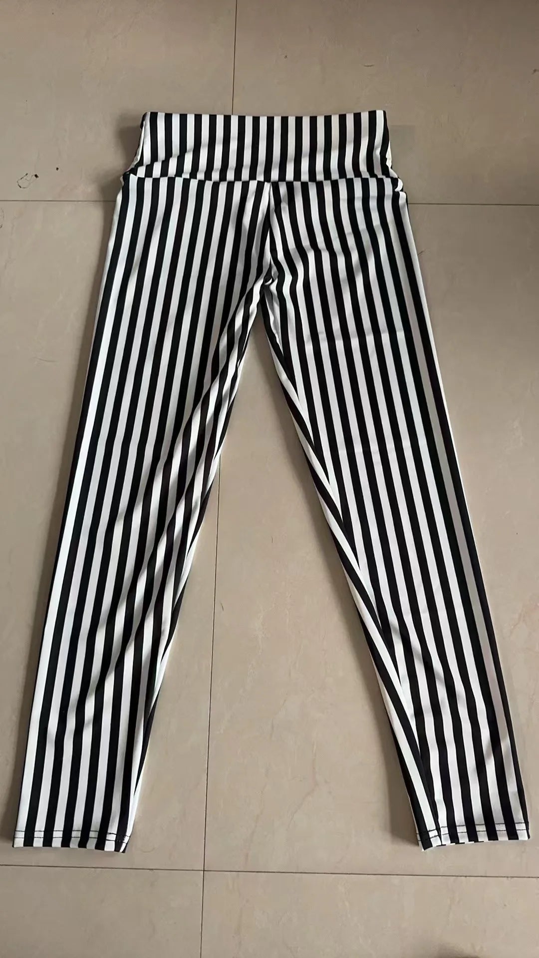 Camouflage Stripe High-Waist Leggings - Stretch Slim Ankle Fit