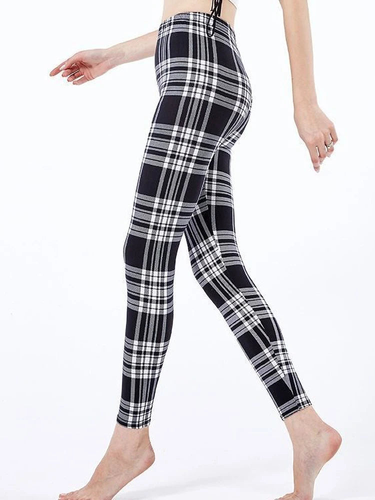 Graffiti Floral Print Ankle Leggings - Elastic Streetwear Fit