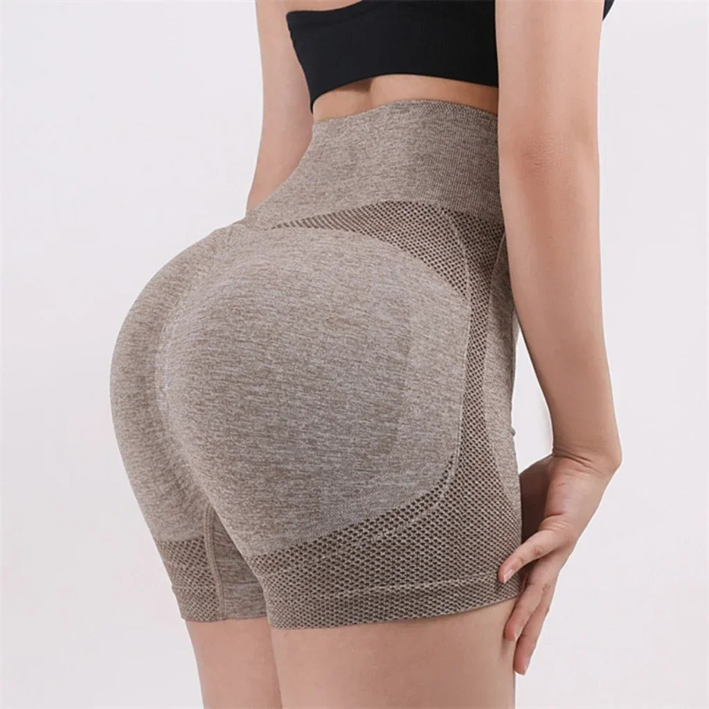 High-Waist Scrunch Workout Shorts - Women's Gym & Running Activewear