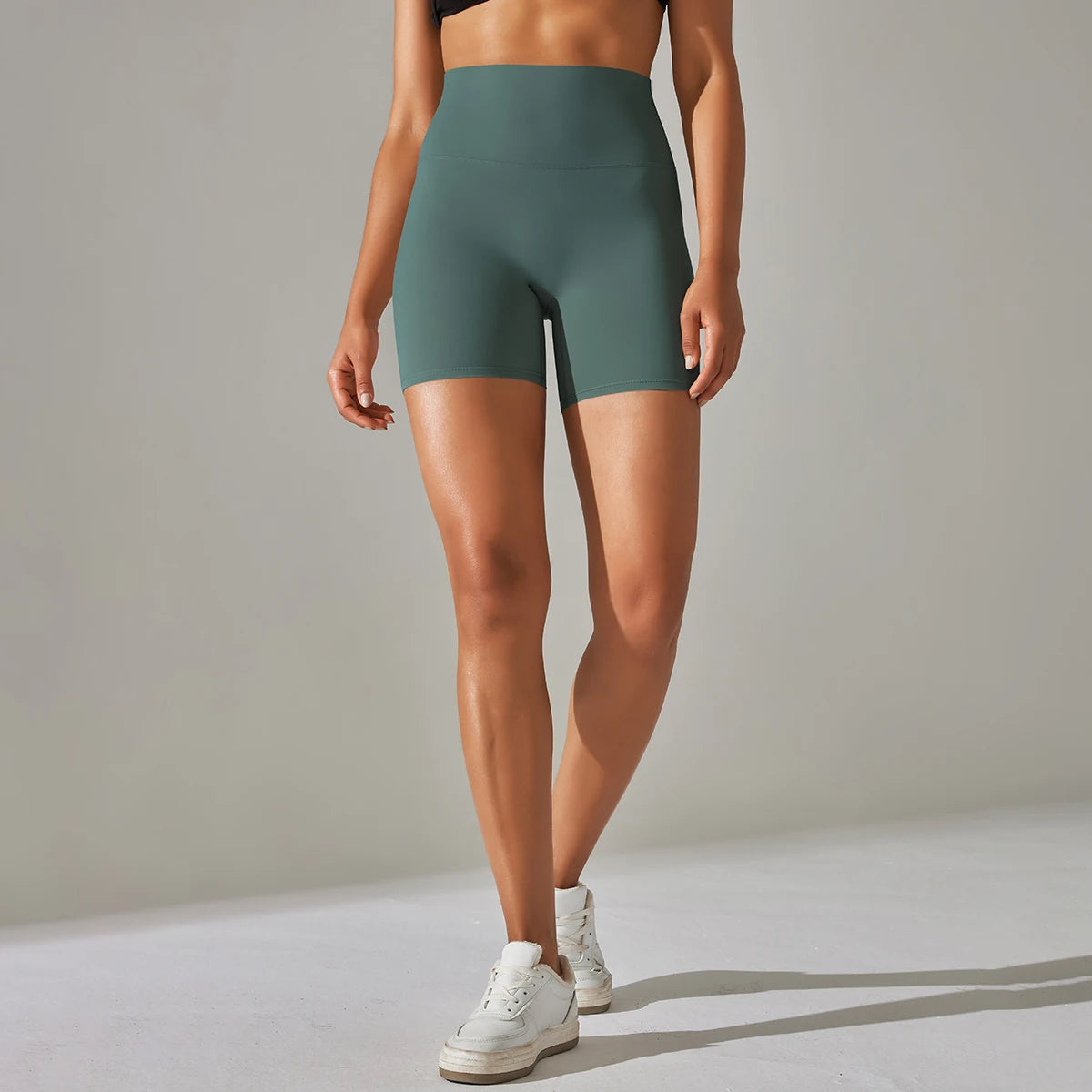 High-Waist Biker Shorts - Women's Gym & Running Activewear