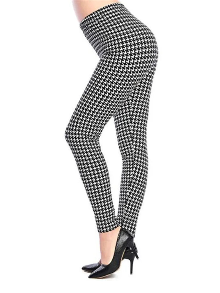 Graffiti Floral Print Ankle Leggings - Elastic Streetwear Fit