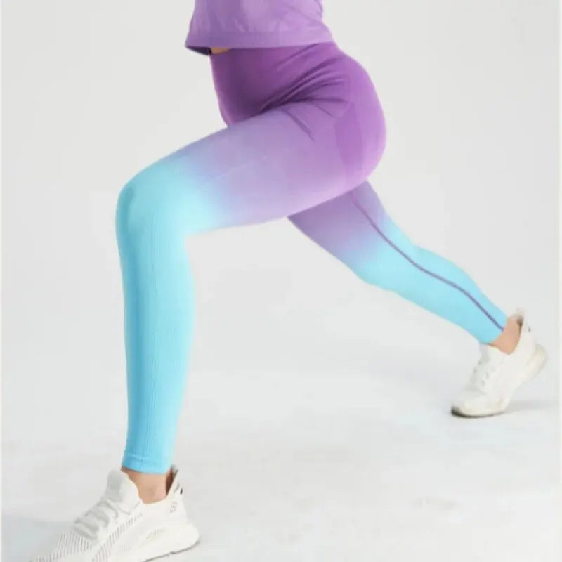 Quick-Dry Gradient Leggings - High-Waist Hip-Lifting Performance Fit