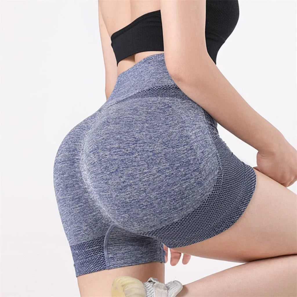 High-Waist Scrunch Workout Shorts - Women's Gym & Running Activewear