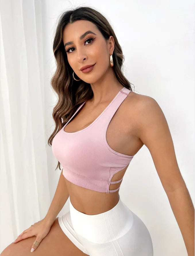 Seamless Shock-Absorbing Breathable Sports Bra - Women's Workout Crop Top