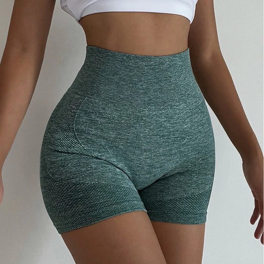 High-Waist Scrunch Workout Shorts - Women's Gym & Running Activewear