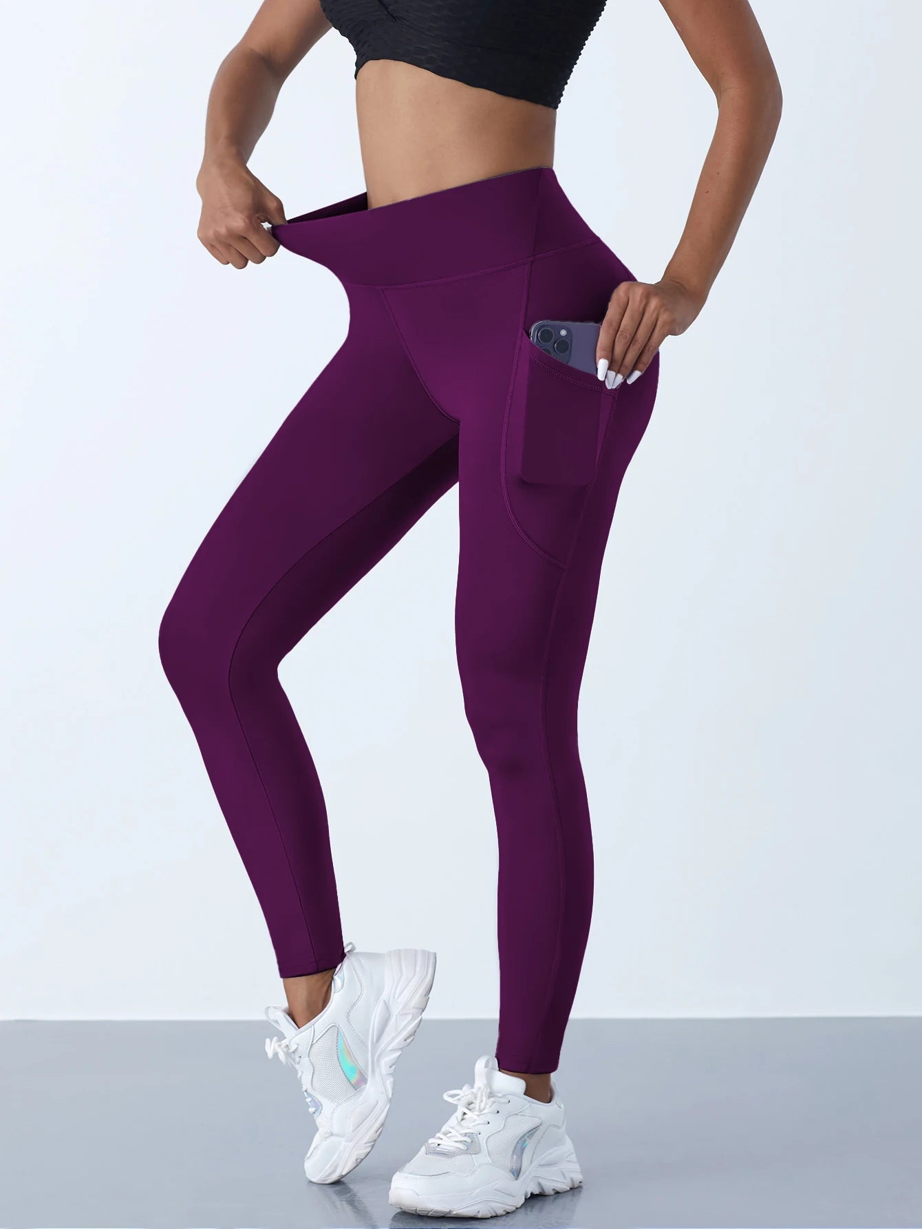 High-Waist Pocket Leggings - Stretch Push-Up Running Tights