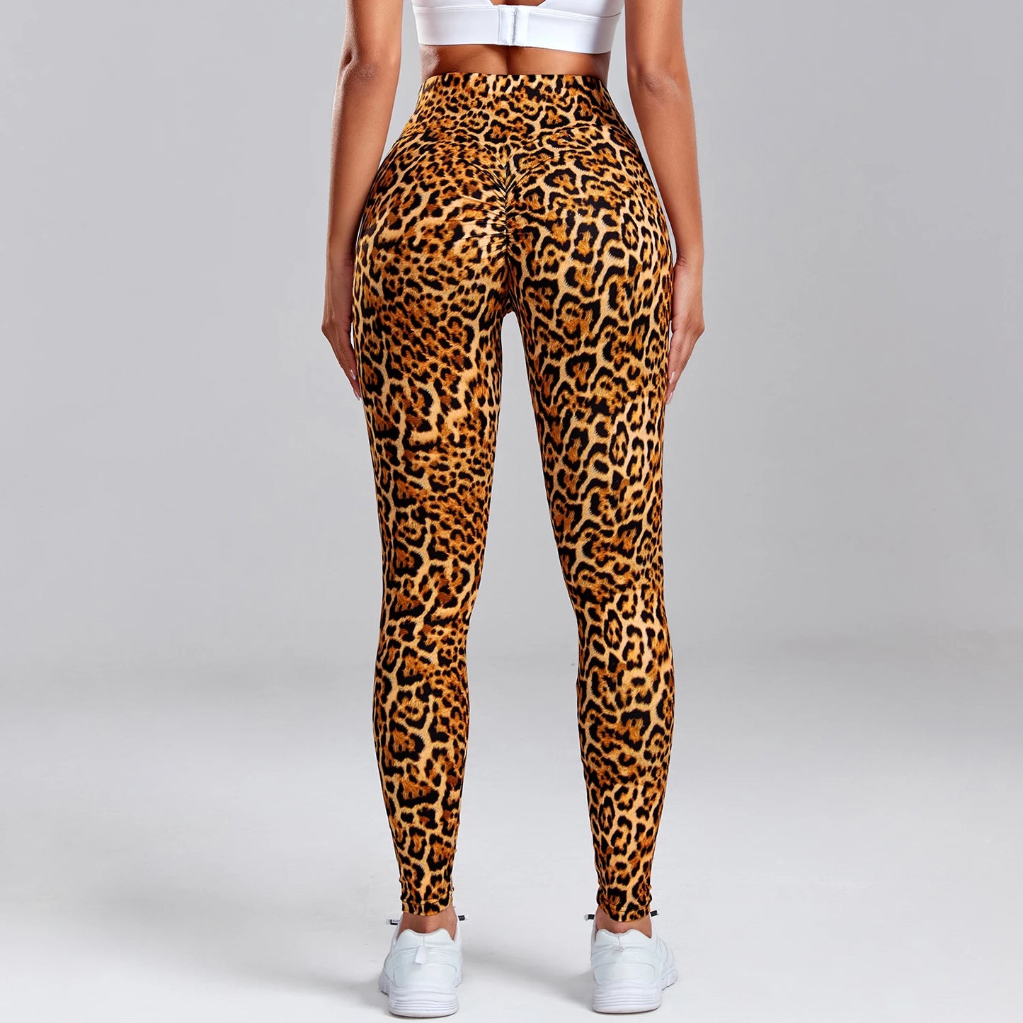 Leopard Scrunch Butt Yoga Leggings - High-Waist Breathable Fit