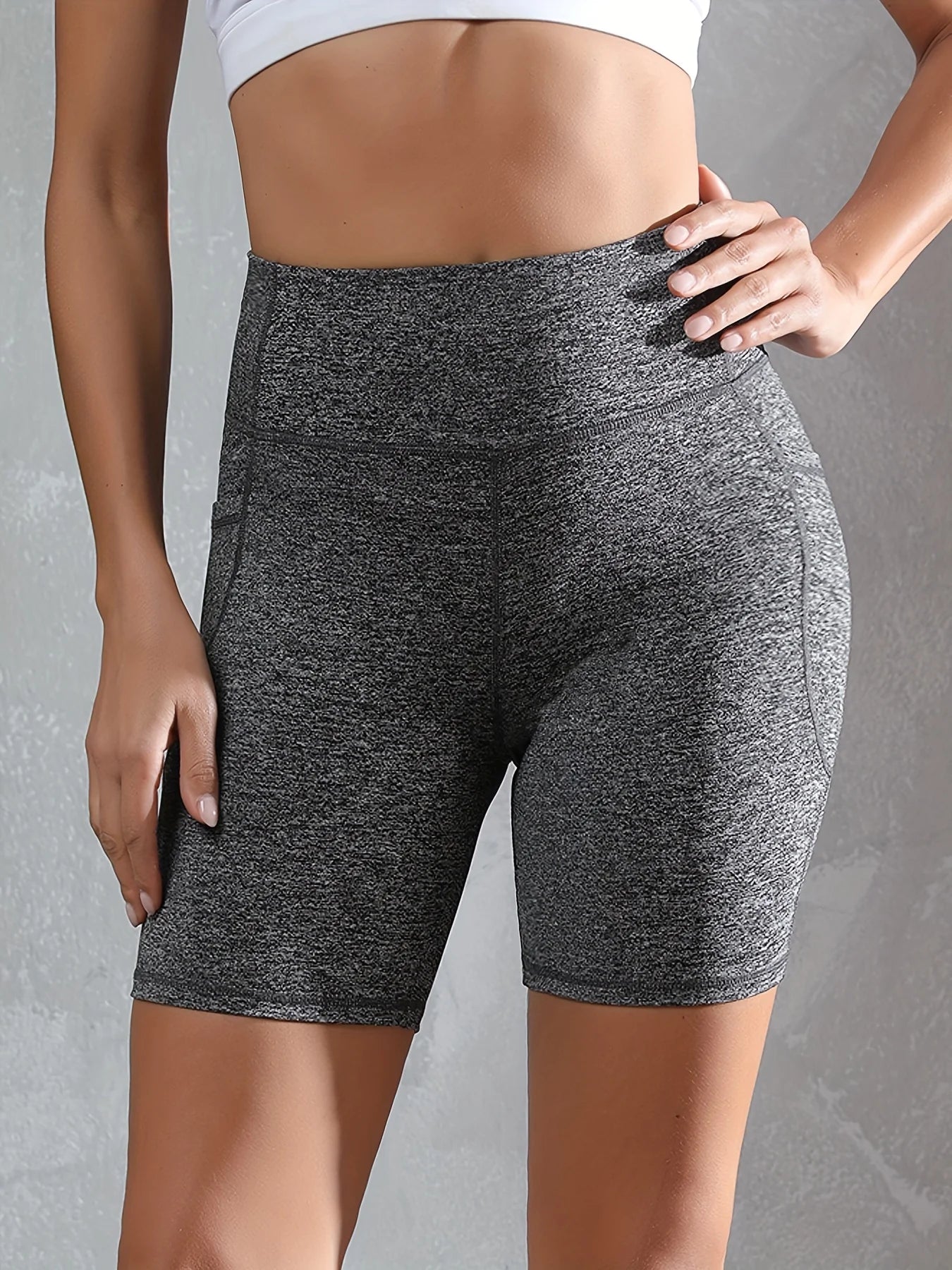 High-Waist Pocket Workout Shorts - Women's Gym & Running Activewear